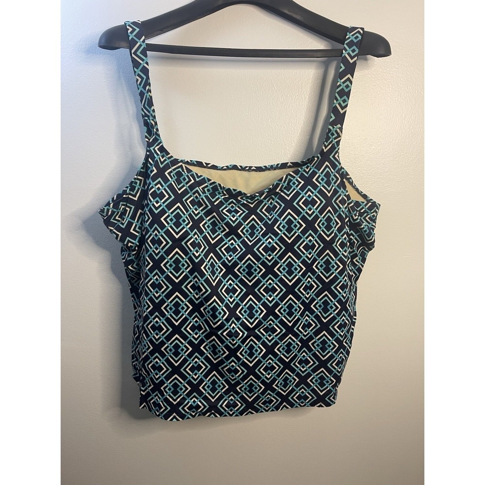 Contour Womens 2pc Swimsuit Tank 30W & Shorts 26W Blue